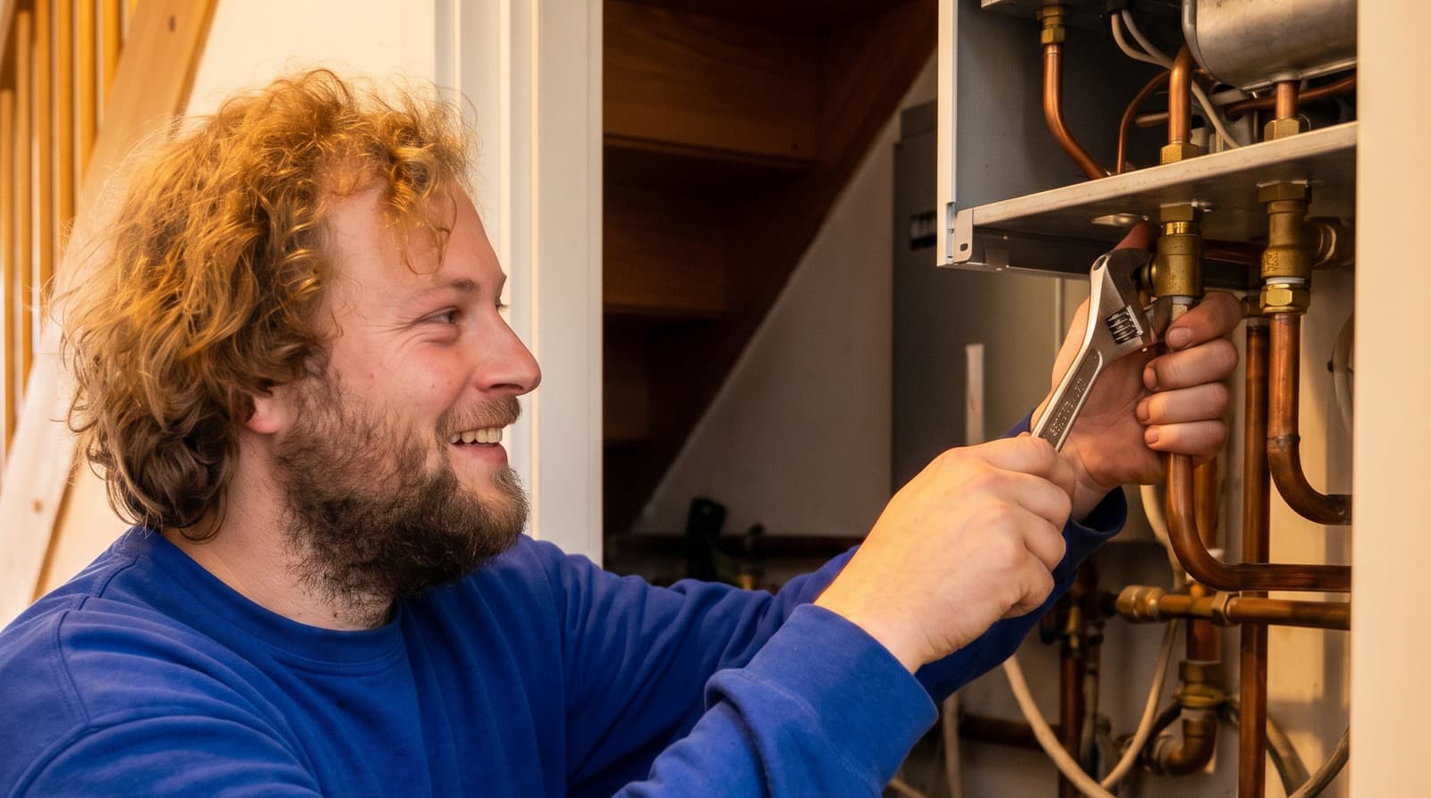 Herstelling aan het binnenwerk van een gasketel
